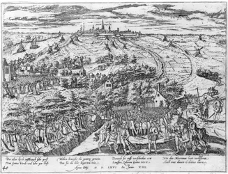 Protestanten treffen sich im Freien um Antwerpen, 1576